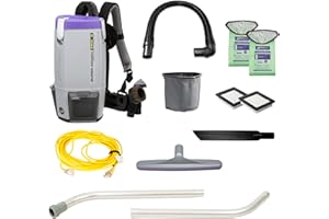 ProTeam Super Coach Pro 6 Backpack Vacuum Commercial with 2 Piece Wand Tool Kit, 6 Quart, Corded, 107308