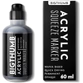 BIGTHUMB Black Graffiti Mop Paint Marker, Water-Based Drip Mop, Fade Resistant graffiti markers for Tagging, Drawing, and Painting Murals, Canvas, Metal, Glass, Paper, and Wood