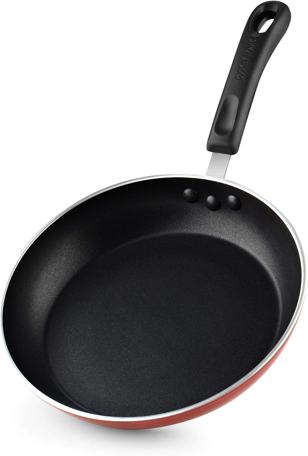 Cook N Home 2612 Nonstick Saute Fry Pan Set, 8, 9.5, and 11-Inch, Marble Red: Kitchen & Dining
