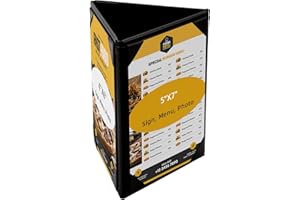 AHNIDG Menu Covers - Set of 10 Double-Sided Table Tent Cards for Restaurant, Dinner Party, and Bar Menus - Includes Bill Holder and Reserved Seating Signs - Easy to Clean and Foldable (10, 5"x7"Trifold)