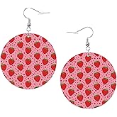 Faux Leather Earrings Bright Polka Dot Round Dangle Earrings Jewelry For Women