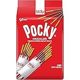 Pocky Chocolate Biscuit Sticks Family Pack &ndash; Chocolate-Covered Crunchy Snack, Mess-Free and Perfect for Sharing - 9 Individual Packs (4.13oz Each)