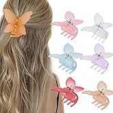 6 PCS Butterfly Claw Clips, Cute Butterfly Hair Clips for Women Thick Thin Hair Non Slip Matte Jaw Clips, Medium Hair Clamps Accessories for Girls Gifts Thick Thin Hair