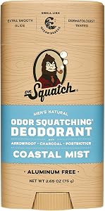 Dr. Squatch Natural Men’s Deodorant – Aluminum Free Natural Deodorant Men with Charcoal & Postbiotics for 72-Hour Odor Protec