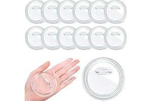 Yilloog 12 Pcs 3 Inch Clear Button Pins for Crafts DIY Photo Acrylic Blank Pins Bulk for Picture Make Your Own Buttons Badge Maker DIY Crafts Supplies