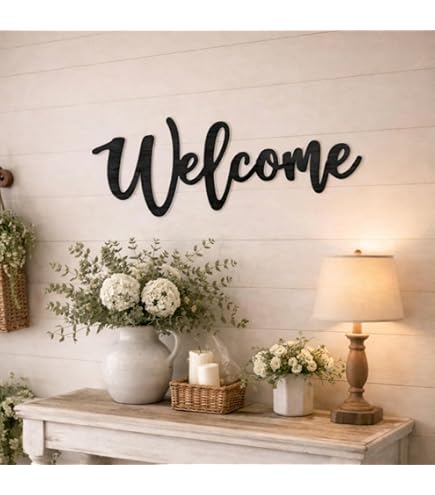 Amazon.com: Welcome Rustic Wood Wall Sign 6x18 (White) : Home