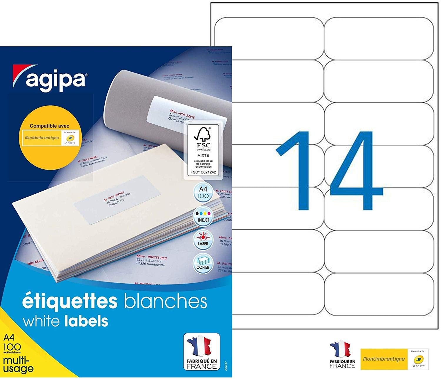 agipa 118986 Universal Labels 99 1 x 38/1 mm White