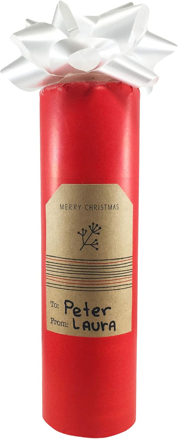 Natural Kraft Simple Christmas Gift Tags Holiday Present Stickers 2 x 3 Inch 100 Total Adhesive Labels : Office Products