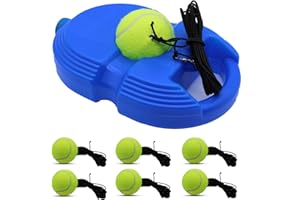 ZHUOKECE Tennis Trainer Rebound Ball, Solo Tennis Training Equipment with 6 String Balls for Self Pracitce Training for Beginners (Bule)