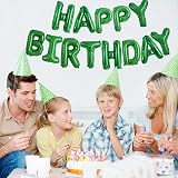 TONIFUL 16 Inch Happy Birthday Foil Letter Balloons Green Banner view 3