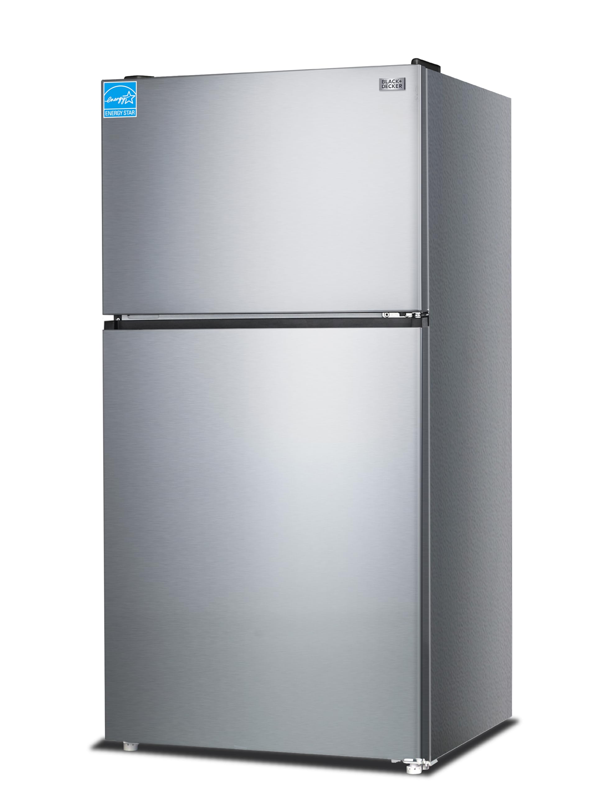 Photo 1 of **************FOR PARTS ONLY---SEE NOTES BEFORE BID*********************
BLACK+DECKER 24 Cu. Ft. Top Mount Refrigerator with Freezer, 2 Door Refrigerator with Top Freezer and Adjustable Temperature Control, Full Size Kitchen, ENERGY STAR, BR2400JS, Stainl
