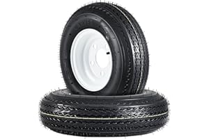Robust 4.80-8 Trailer Tire & Wheel Set – 6PR Load Range C – 8" Bias Tires – 4 Lug White Modular Rims – Ideal for Utility, Boa