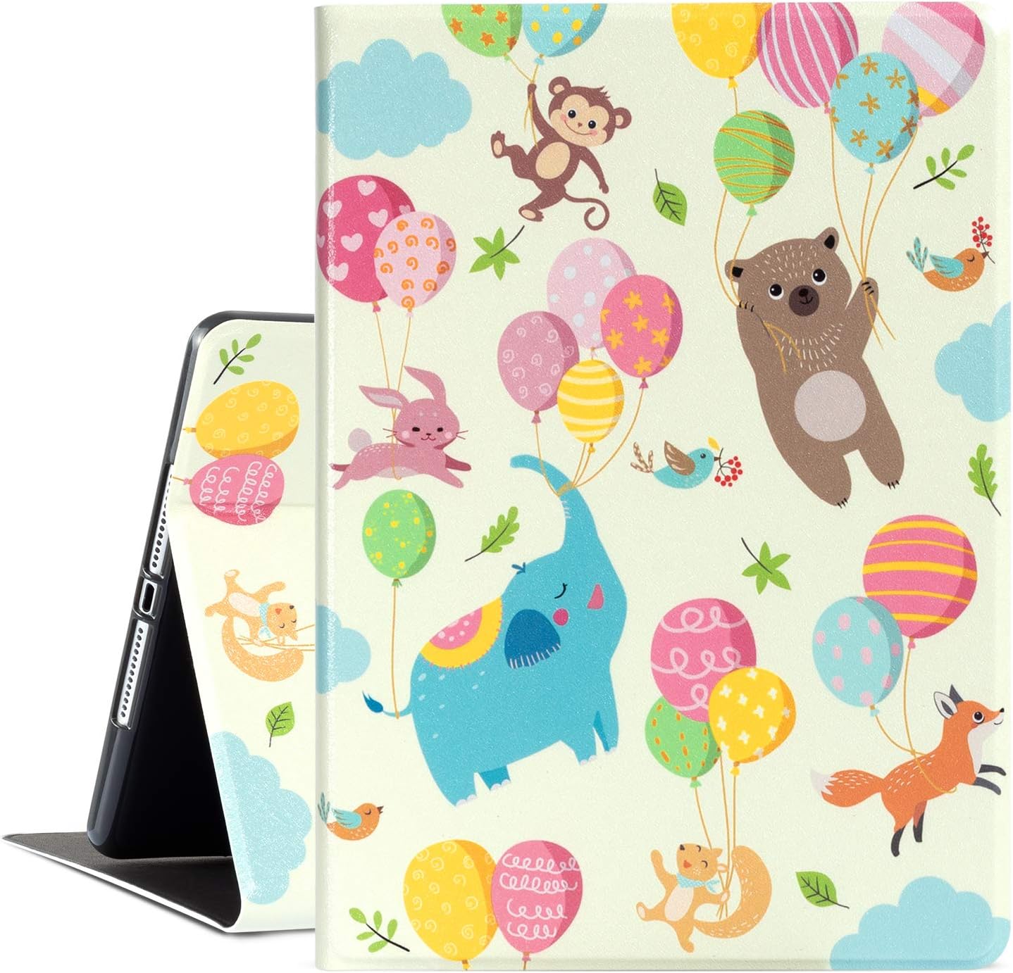 Egoing iPad Case 6th Generation 9.7 inch Cover 2018 2017 iPad Air 2 Case for Protector PU Leather Adjust Stand Case with Auto Wake Sleep (Ballon Animals)