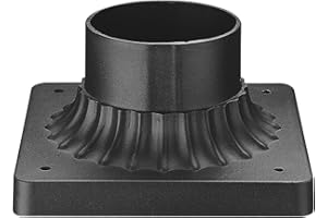 Darkaway Outdoor Post Light Base Mount, Post Light Adapter 3'' Pier Mount Base with Matte Black Finish for Deck Porch Patio, 5.5" W x 5.5" D x 2.75''H (1Pack, Black)