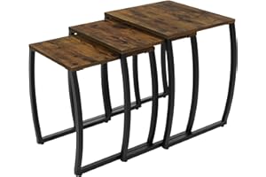 SRIWATANA Nesting Tables, Vintage Side End Tables Living Room, Coffee Snack Table Set of 3