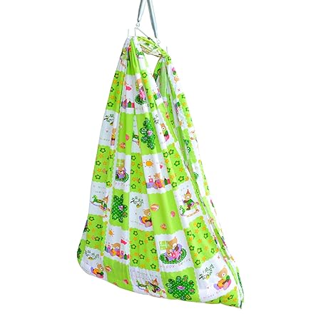 Younique Baby Cradle Swing/Baby Jhula Jhoola/Baby Bed/Baby Bedding Set with Mosquito Net and Spring Set (0-18 Months) - Apple Green
