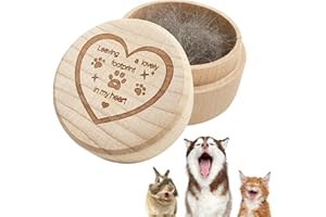 Admaison Wooden Pet Urns for Dogs,Pet Memorial Gifts Box,Cat Keepsake Box with Pet Paw Engraving,Memorial Hair Tooth Nails Ashes Container for Cat,Loss Sympathy Gifts for Pet Lovers (Heart)