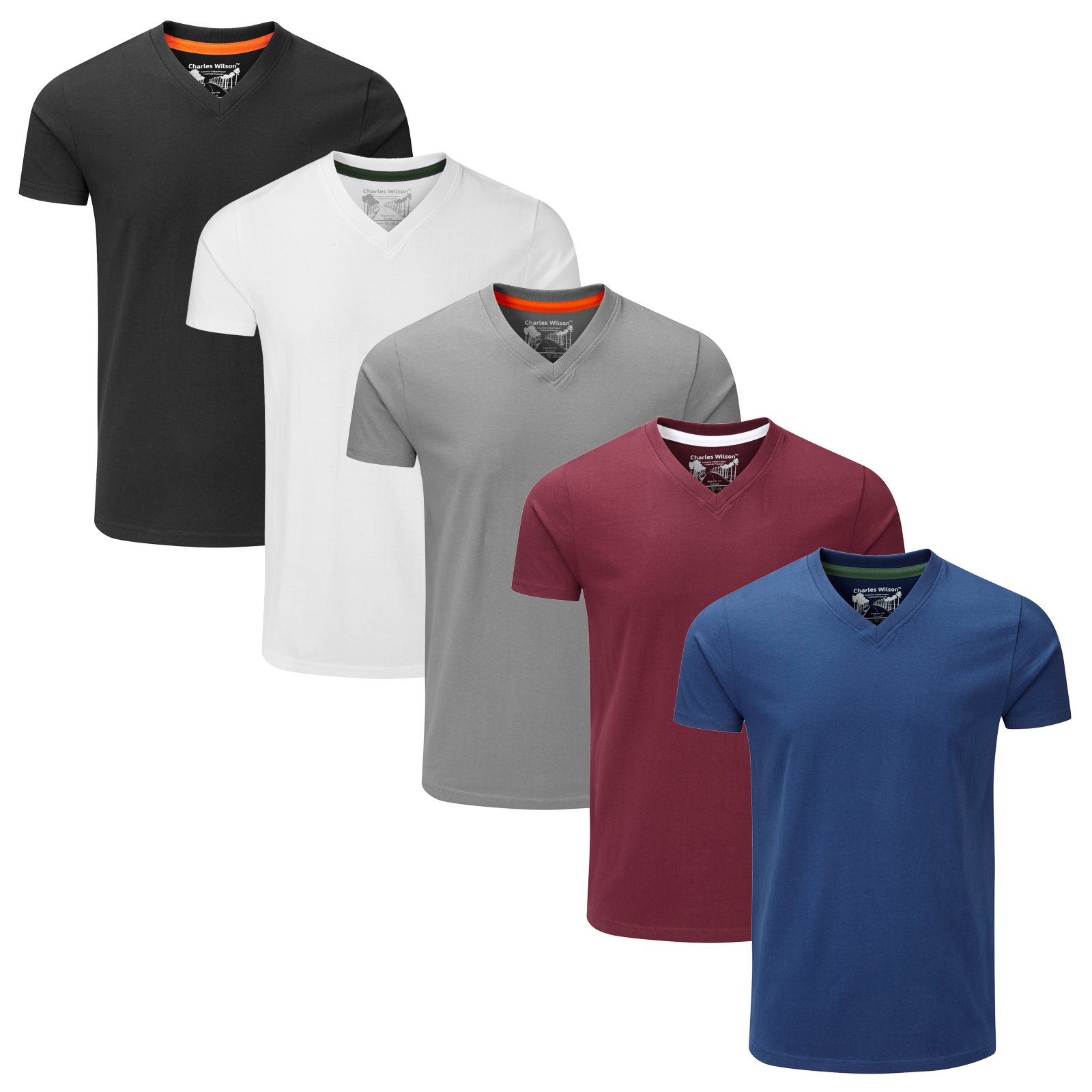 charles wilson v neck t shirts
