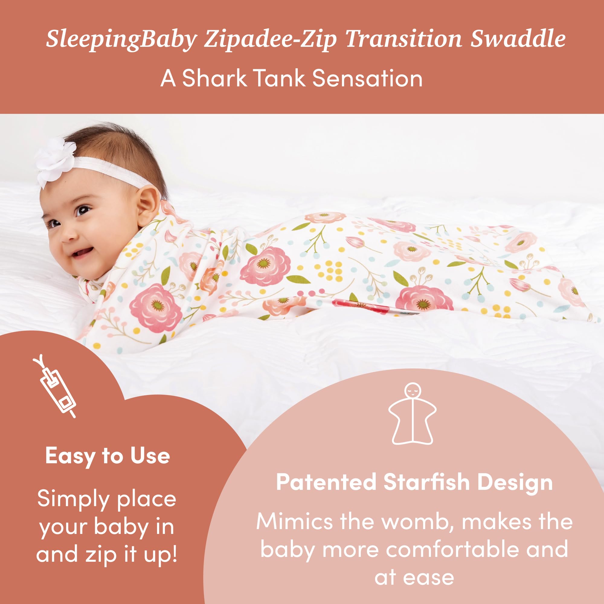 SleepingBaby ZipadeeZip Transition Swaddle Cozy Baby Sleep Sack with