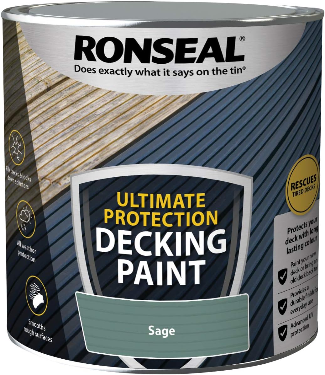 Ronseal Ultimate DECKING Paint SAGE 2.5L, 2.5 l (Pack of 1)