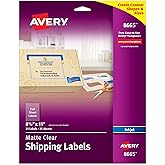 Avery Full Sheet Printable Shipping Labels, 8.5" x 11", Matte Clear, Inkjet, Create Custom Labels Using Scissors or Electroni