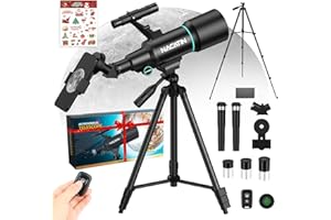 NACATIN Telescope for Kids & Adults, 70mm Aperture 300mm Portable Refractor Telescope with 3 Eyepieces & Christmas Stickers -
