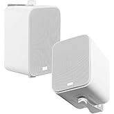 OSD Audio 4" Outdoor Patio Speaker Pair 80W, IP54 Weather Resistant, Aluminum White AP450