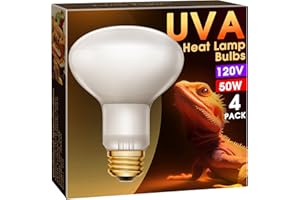 Briignite Heat Lamp, UVA Reptile Light, Reptile Heat Lamp Bulbs E26 Base, 50W Basking Spot Bulb for Reptile, Full Spectrum Heat Light Bulb for Turtle Lizard Tank, Bearded Dragon Accessories, 4 Pack