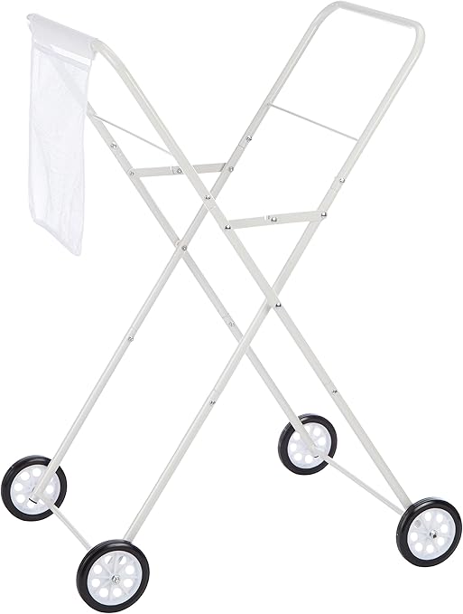Daily 22270 Laundry Basket Trolley, Metal, White, 53 x 43 x 86 cm Amazon.co.uk Kitchen & Home
