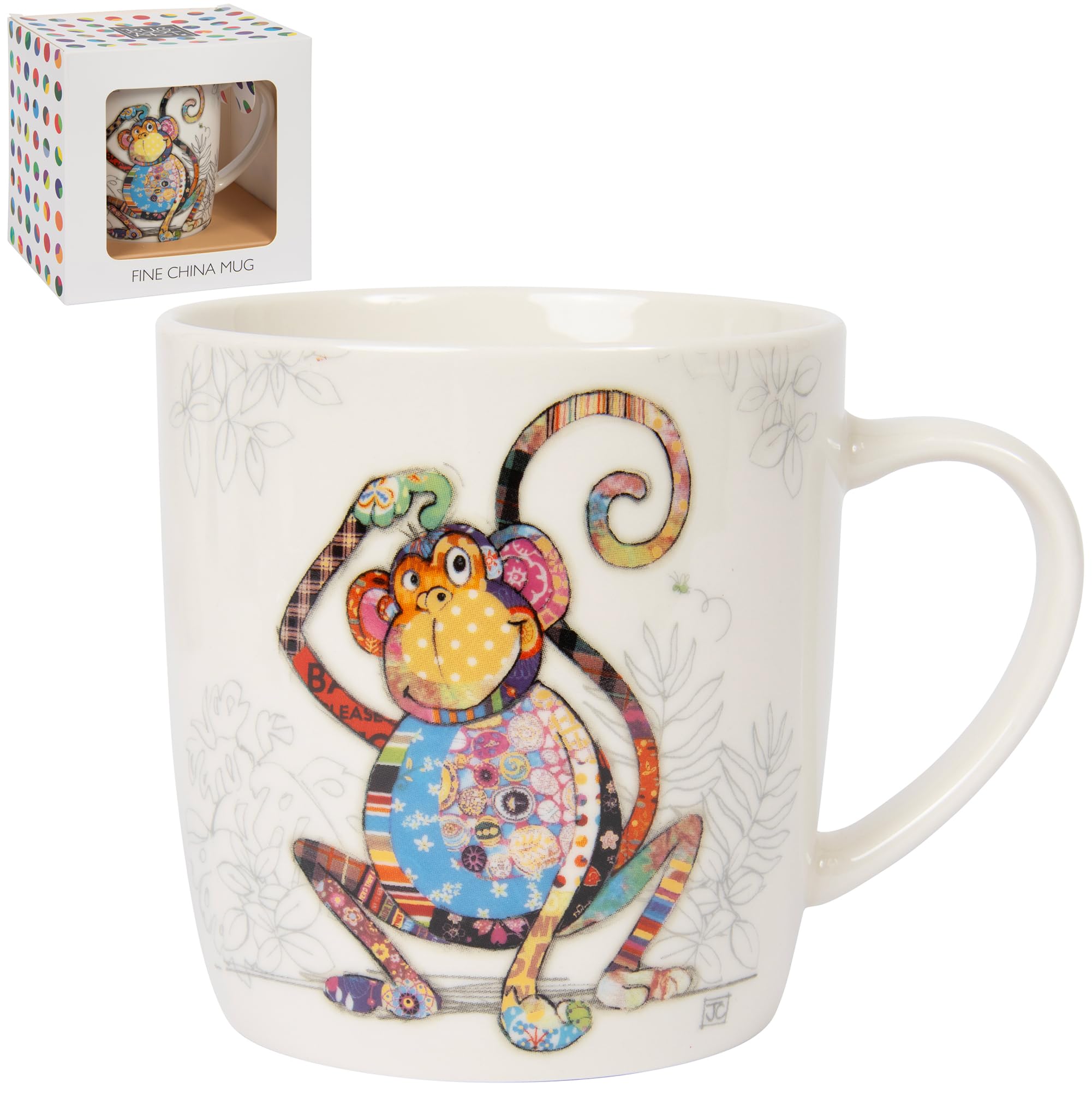 Lesser & Pavey British Designed Barrel Coffee Mug | Ceramic Mugs for Home or Work | Large Mugs for Hot Drinks | Monty Monkey Tea and Coffee Cups - Bug Art — image 1