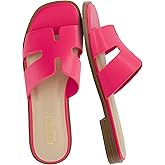CUSHIONAIRE Voyage Cutout Strap Slides for Women, Slip On Summer Flats, Trendy Footwear, Comfortable Vacation Style Sandals for Women 2025