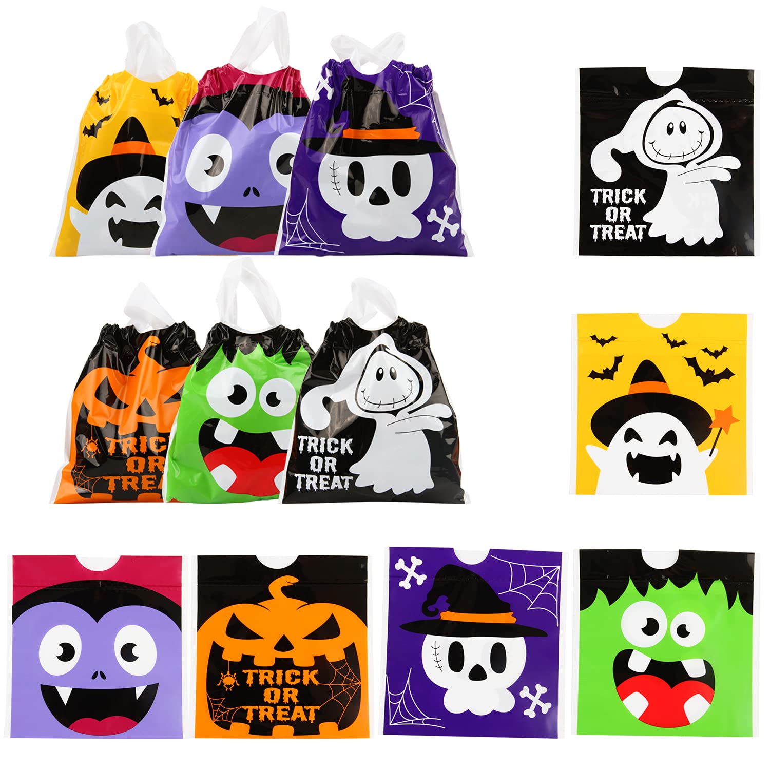 Photo 1 of CCINEE 48PCS Halloween Goody Bags with Drawstring,Tick or Treat Candy Bags for Kids Party Favor Supply