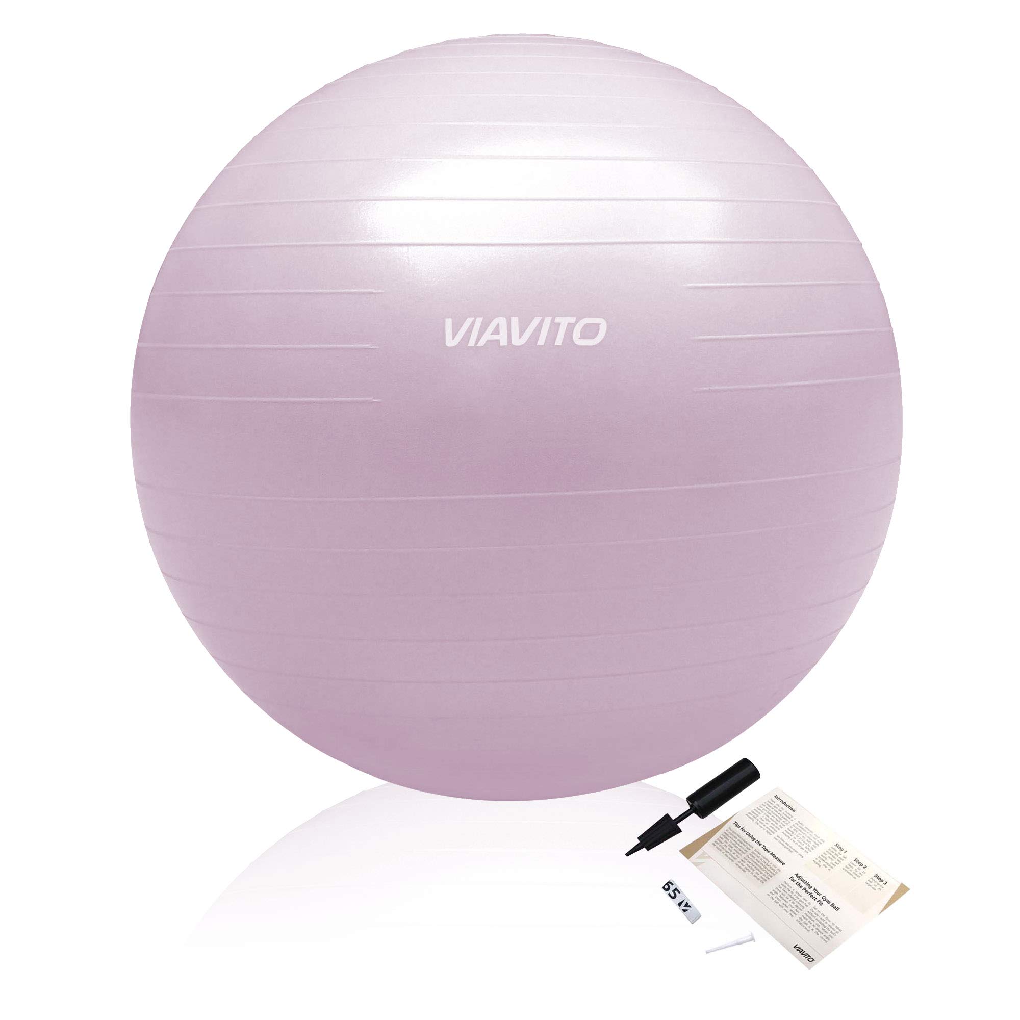 VIAVITO 500kg Studio Anti-burst 55cm Gym Ball, Color- Dusty Rose