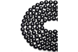 LPBeads 100PCS 8mm Black Onyx Beads Gemstone Round Loose Beads for Jewelry Making with Crystal Stretch Cord