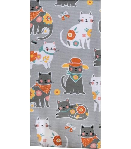 Kay Dee Designs Best Cat Ever Kitchen Towel - Dual Terry & Flat Weave, 16x26 Inch For Cat Lovers