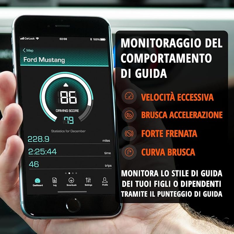 BASIC: Antifurto Auto, GPS Tracker in Tempo Reale con Sistema di Allarme tramite Smartphone, con Dispositivo e App, Preciso e Facile da Usare
