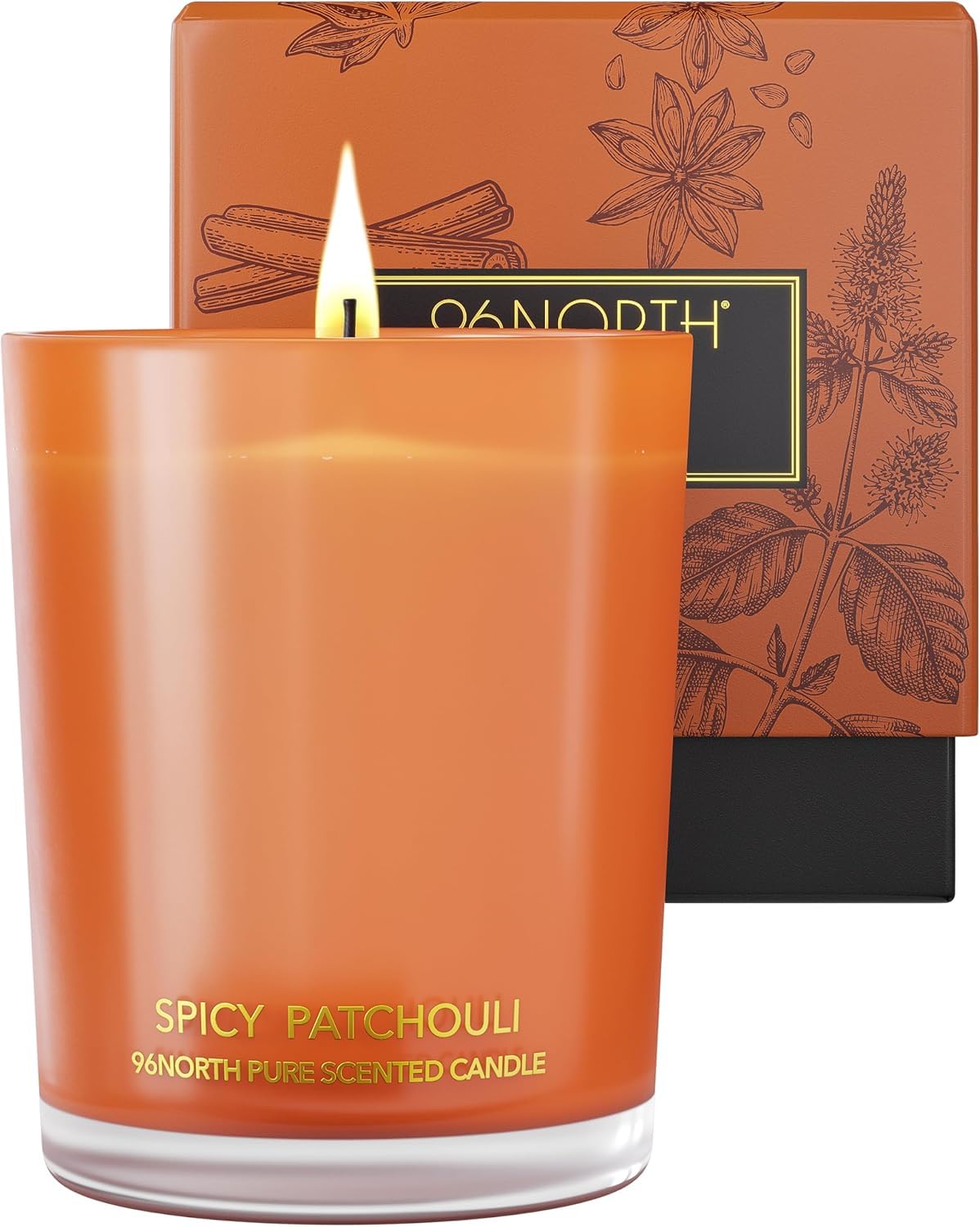 Photo 1 of ***FACTORY SEALED***96NORTH | Spicy Patchouli Candle | 100% Soy Wax | One Wick Candle Jar | Non Toxic | Up to 35 Hours Burning Time | Aromatherapy Gift for Men and Women