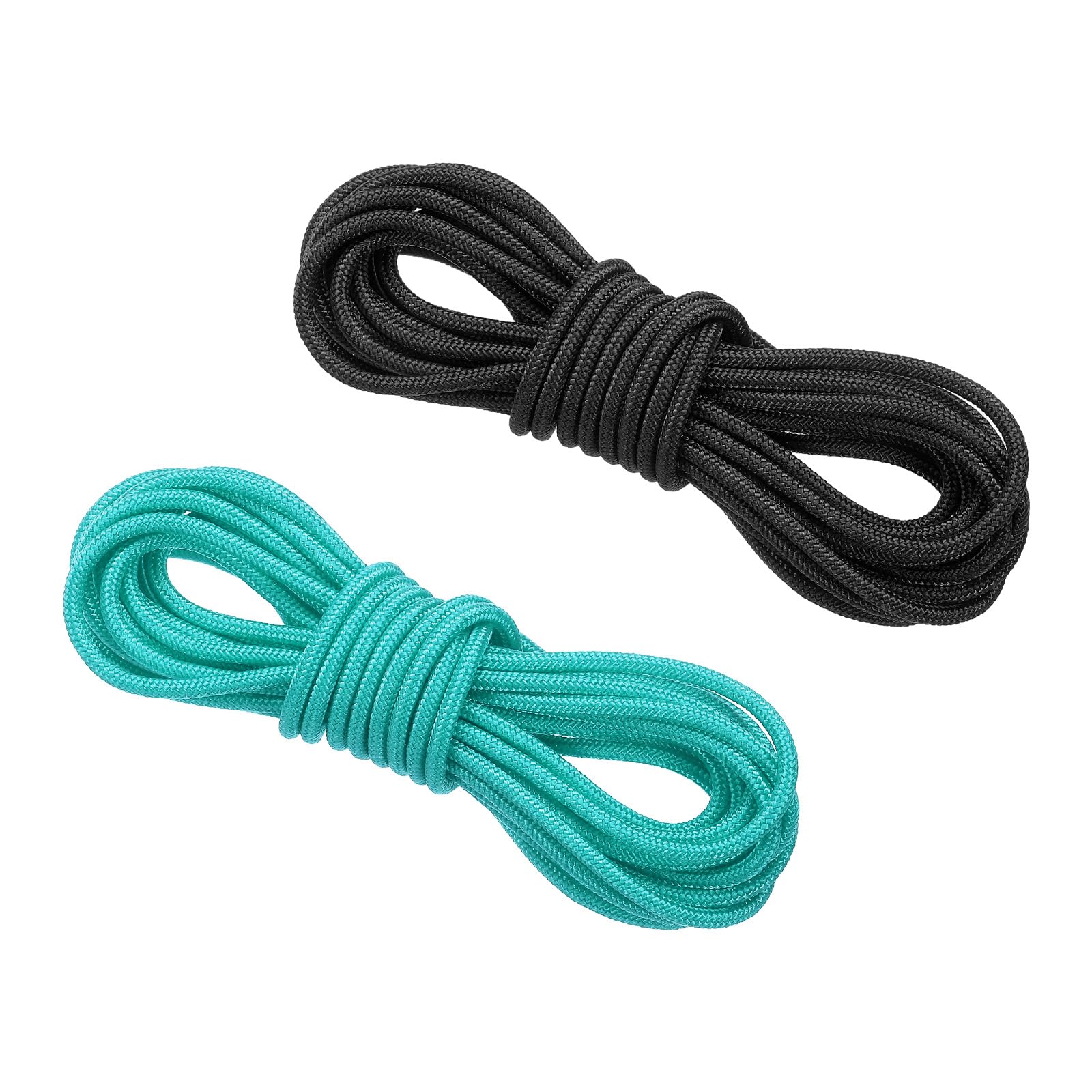 PATIKIL Archery D Loop Rope 3 Meters, 2 Pack Bow D Loop String Release Material Nock Wire Nocking Loop Buckle Ring for Compound Bowstring, Black Turquoise