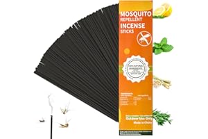 SEEKDIT 120 Pack Mosquito Repellent Sticks, Deet Free Citronella Incense Sticks Plant-Based, for Outdoor Indoor Use During Patio, Camping Trips, Picnics, Backyards Activities, Long Lasting Bug Protection