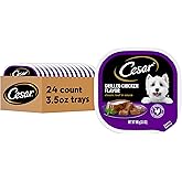 Cesar Classic Loaf in Sauce Adult Wet Dog Food Grilled Chicken Flavor, Wet Food for Dogs, 3.5 oz Easy Peel Trays, 24 Count