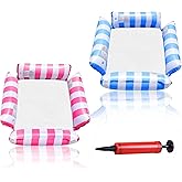 CDDCWZ 2 Pack Inflatable Pool Floats Adult Size Water Hammock,4-in-1 Water Floating Mesh Chair for Adults for Vacation Fun and Rest Summer Events Pool Parties