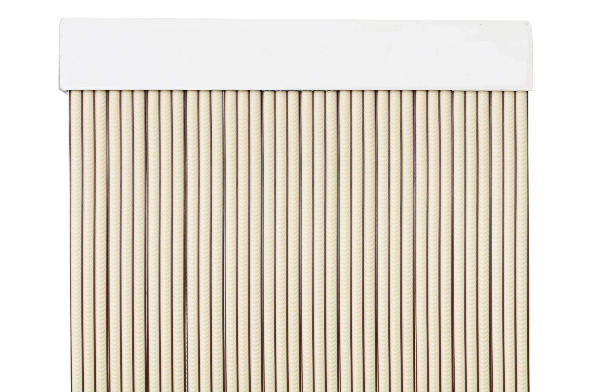 MercuryTextil P69 PVC Door Curtain 210 x 90 cm Beige + Brown Edge, Plastic