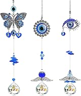 HDCRYSTALGIFTS 3PCS Evil Eye Suncatchers with Crystal Prisms view 1
