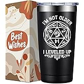 Loecuxe Dungeons Dragons Gifts for Men, Women - DND, D&D, DM Lovers Gifts - Dungeon Master Gift - I'm Not Older I Leveled Up Tumbler Cup 20 oz