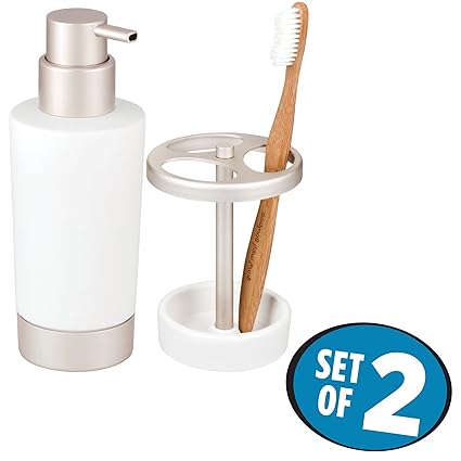 Amazon Com Mdesign Decorative Ceramic Bath Accessory Set For