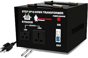ROCKSTONE POWER 5000 Watt Voltage Converter Transformer - Heavy Duty Step Up/Down AC 110V/120V/220V/240V Power Converter - Circuit Breaker Protection – DC 5V USB Port - CE Certified [3-Year Warranty]