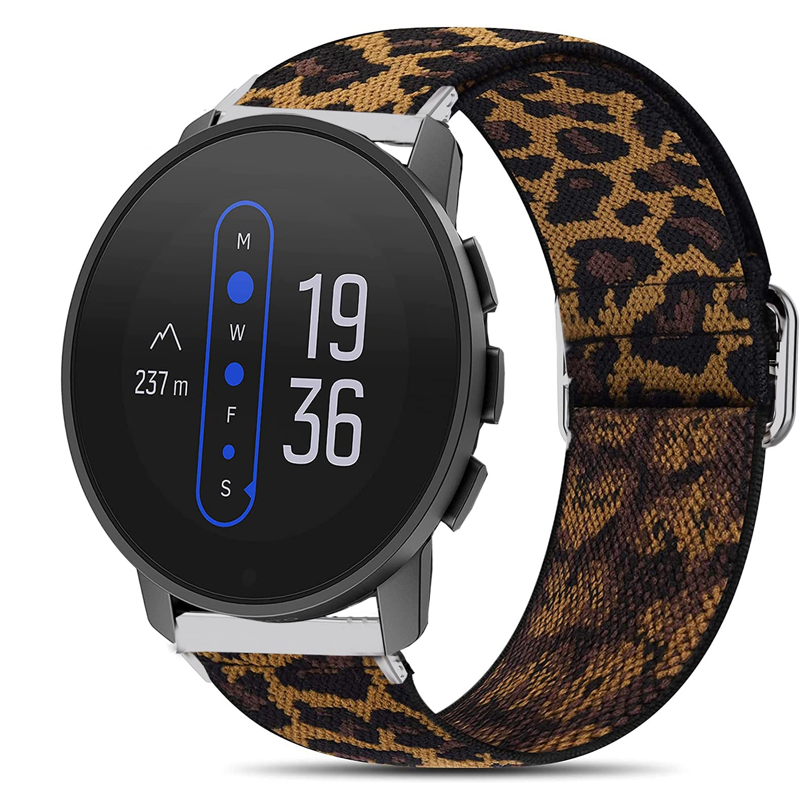 Giaogor Compatible for SUUNTO 9 Peak Band, Stretch Elastics Nylon Adjustable Replacement Strap Accessories Compatible for SUUNTO 9 Peak Smartwatch (Leopard)