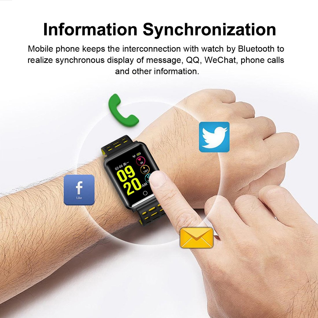 Q28 Smart Watch IP68 Waterproof Sleep Heart Rate Detection Sports Step Fitness Bracelet Watch