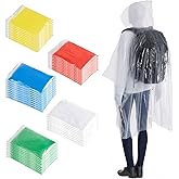 Juvale Disposable Rain Ponchos for Adults, Waterproof Hooded Emergency Ponchos, One Size, Bulk for Travel & Festivals