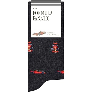 The Formula Fanatic Socks - Funny Racing Men's Socks - Car Guy Gift for Men | 1 x Pair, Size 8-13, Navy, Premium Cotton Blend